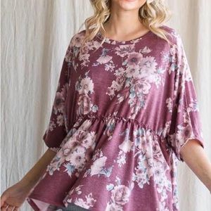Hopely small floral shirt sleeve top